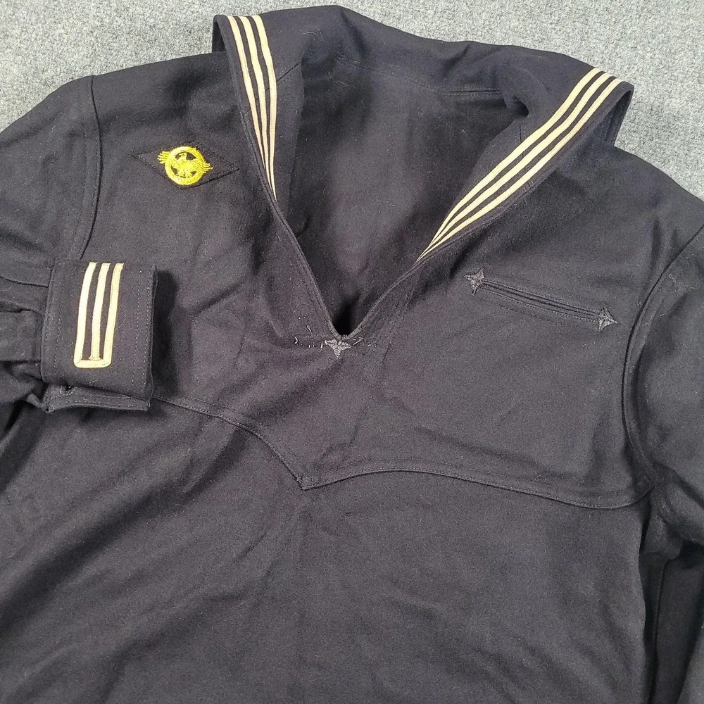 Vintage Naval Clothing Factory‎ Sailor Shirt Mens Navy Blue Wool Jumper 40s 50s